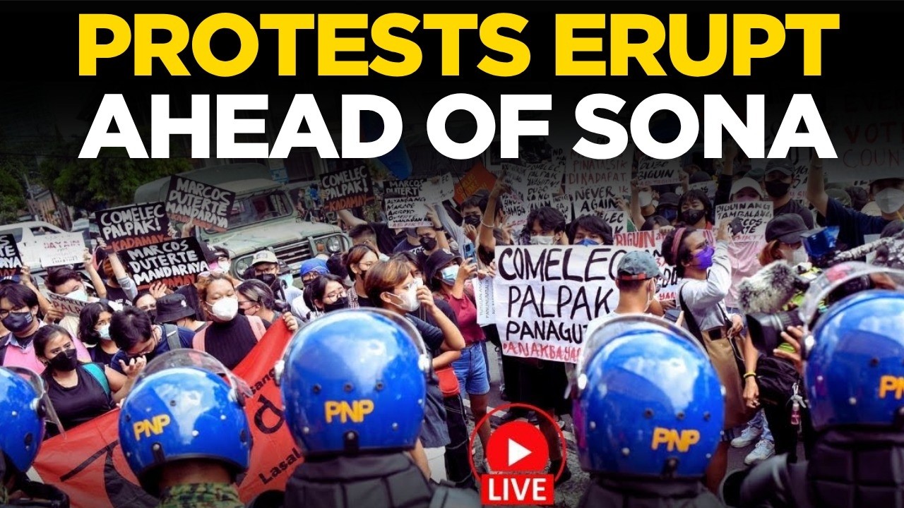 MARCOS SONA PROTESTS LIVE | Clashes Erupt in Manila Ahead of Marcos State of the Nation Address