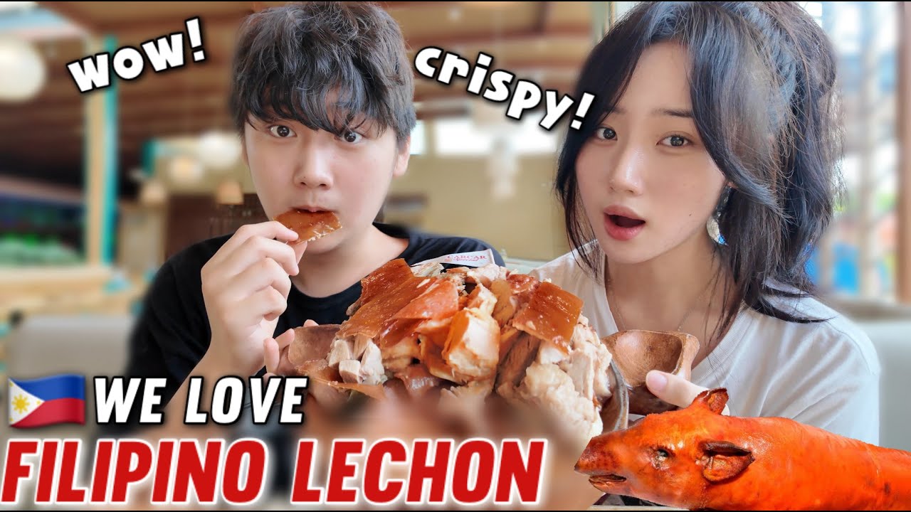 Filipino Lechon is Their Favorite! 🇵🇭 Korean Siblings Dig In