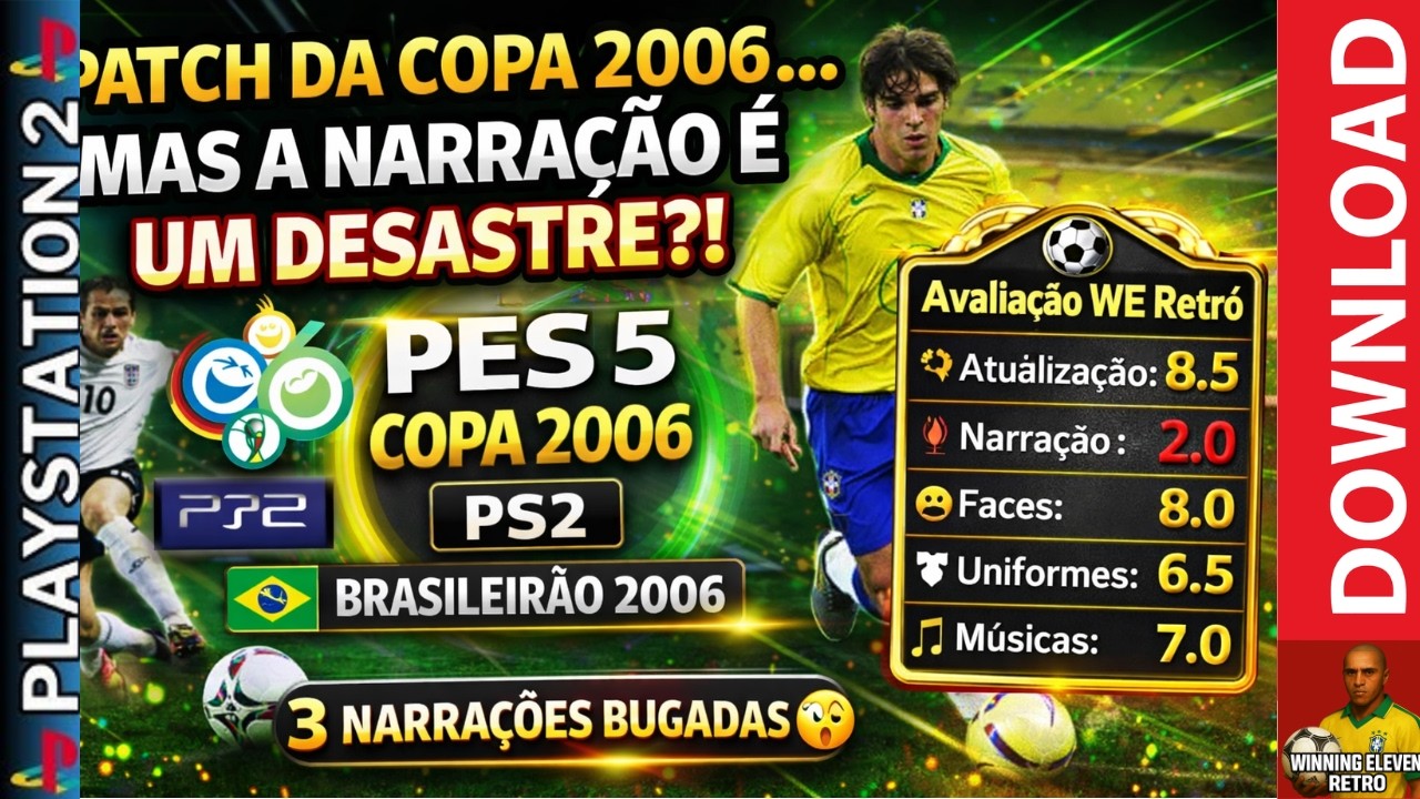 PES 5 COPA DO MUNDO 2006 PS2 🌎⚽ SELEÇÕES LICENCIADAS + BRASILEIRÃO 2006! PATCH RARO?