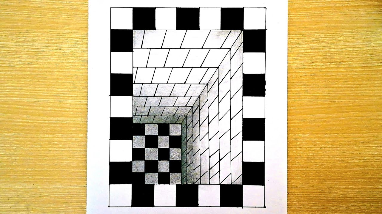 3D Optical Illusion || How to Draw 3D Optical Illusion || tutorial step by step for beginner