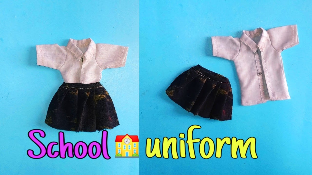 Making doll school uniform|diy school uniform