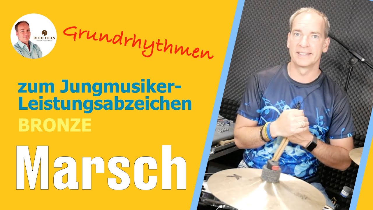 Schlagzeug lernen mit Lehrer Rudi Hein- Jungmusiker Leistungsabzeichen Bronze - Grundrhythmus Marsch