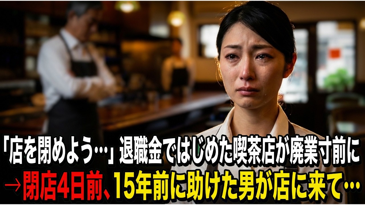 会社の業績悪化で恩人の部長が退職届を出そうとしたので「俺が辞めます」女性の同僚「私も！」→退職金全額で開いた喫茶店が嫌がらせで廃業寸前に。閉店4日前、15年前に助けた男が店に来て…【感動する話】