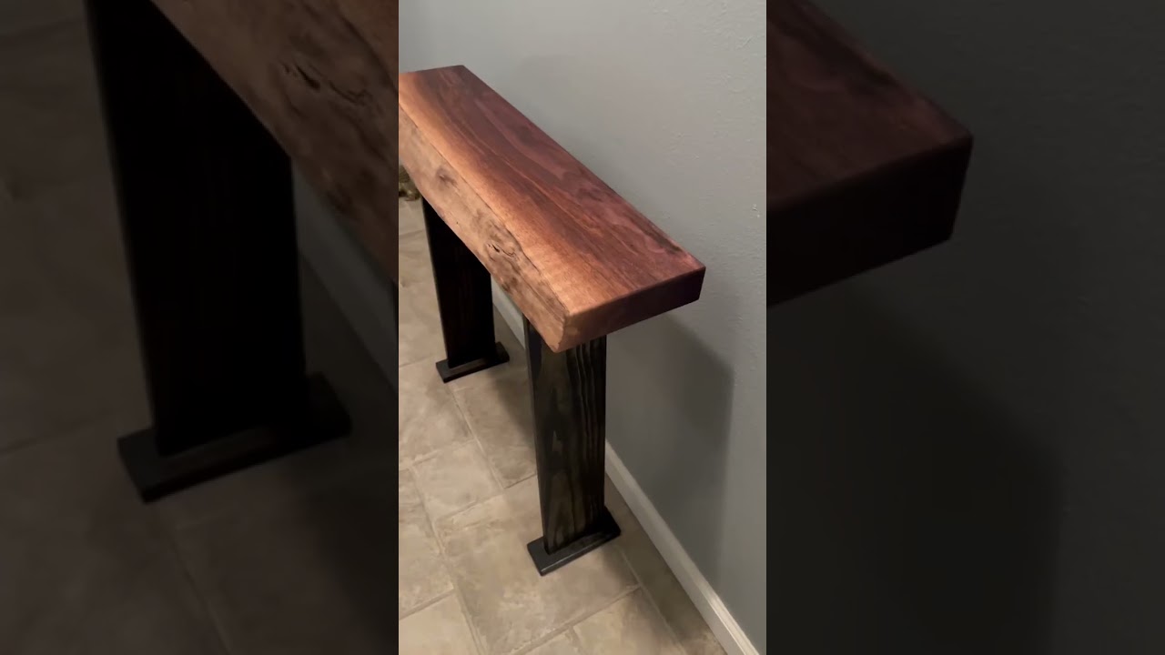 Upgrade Your Table Game by Colliers Wood Shop Live Edge Black Walnut Console Table