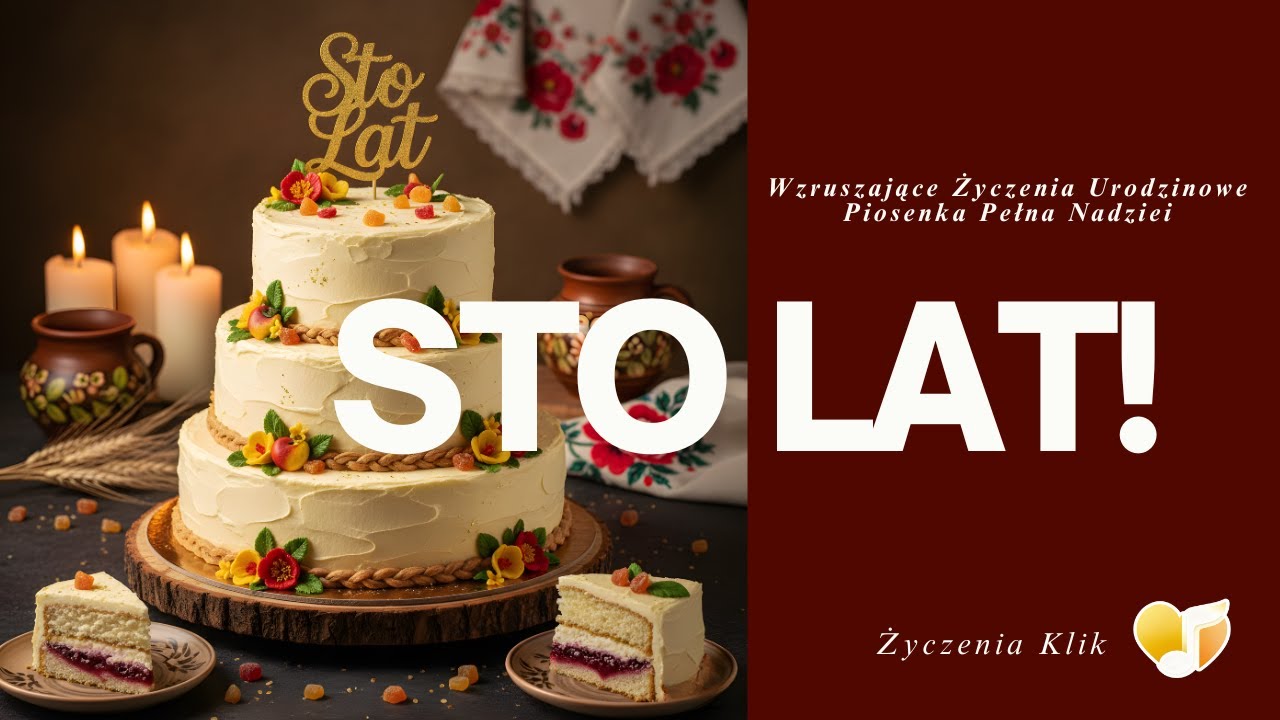 Sto Lat - Wzruszające Życzenia Urodzinowe | Piosenka z Tekstem | Polska Tradycja