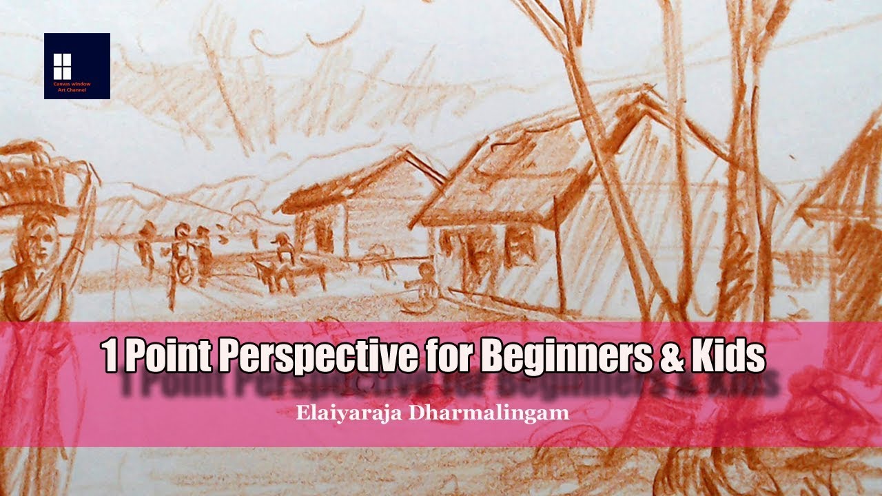 NID NIFT NATA JEE CEED Drawing  - 1 Point Perspective - Village Scenery