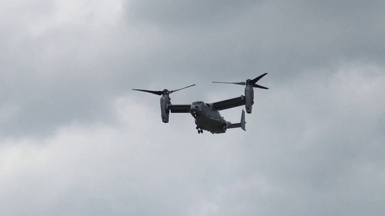 V-22 Osprey landing in a small town in Denmark 