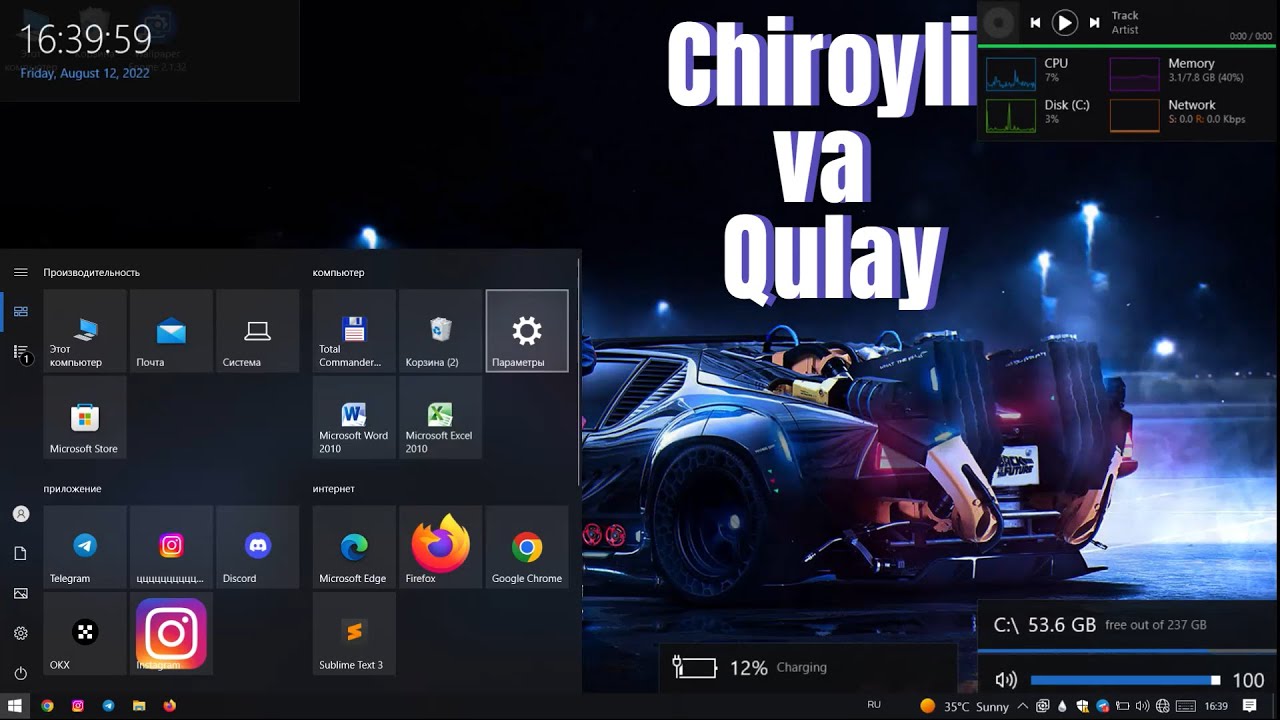 WINDOWS 10 NI Chiroyli VA OSON QILING|