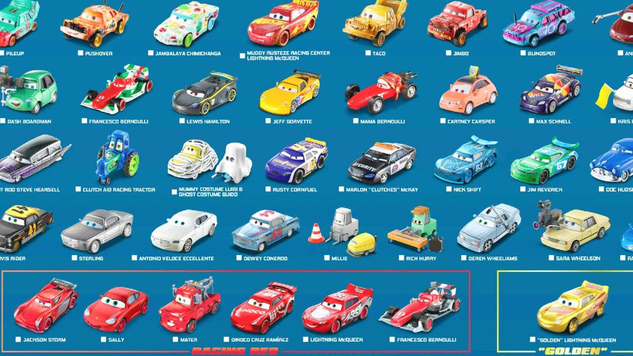 The Full 2021 Disney Cars Collection Poster Racing Red! 147 Huge Car Collection! #cars