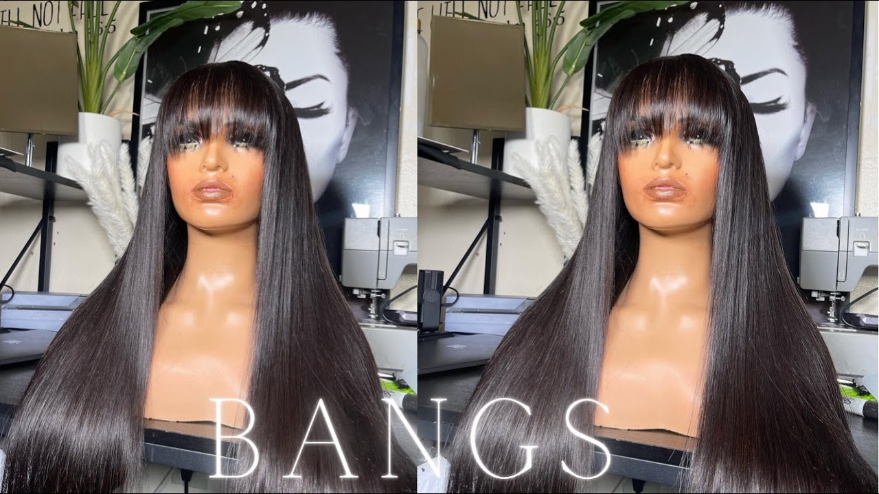 fringe bangs on a 5x5 closure  + styling ( beginner friendly) | Christina M.