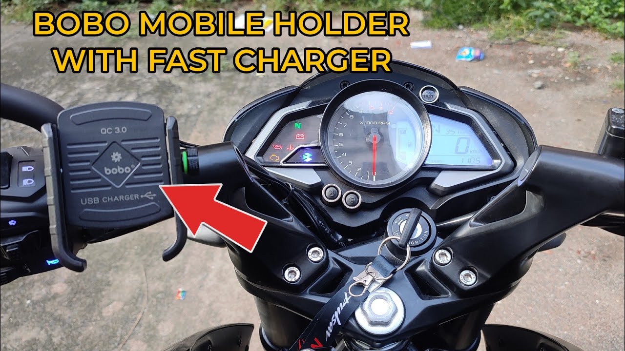 Bobo Mobile Holder With Fast Charger Installed On Pulsar NS200 BS6 | Peter Vlogs Tamil