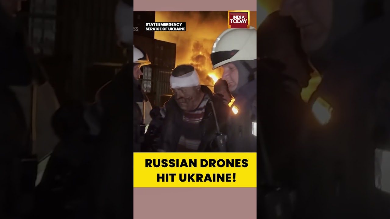 Russian Drone Attack Injures Five in Odesa; Fires Damage Port & Homes #indiatoday #russia #israel