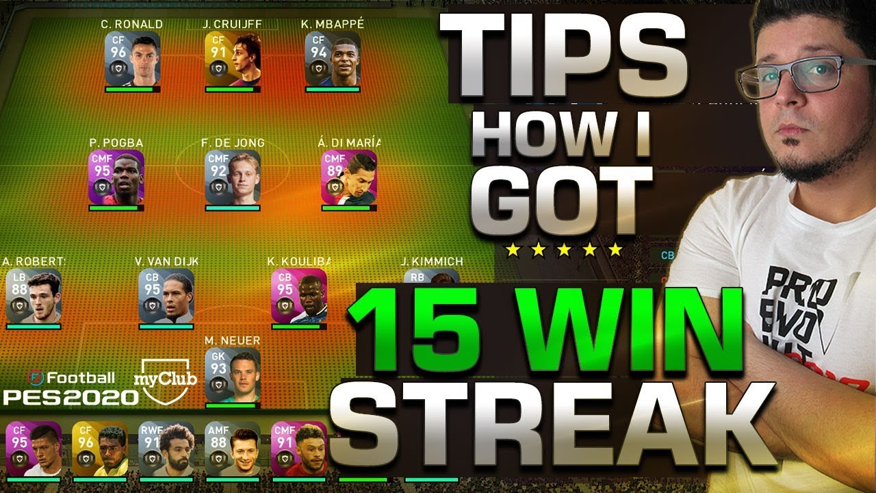 PES 2020 myClub How i got 15 Win streak! Advanced Squad Builder, mentality and gameplay tips
