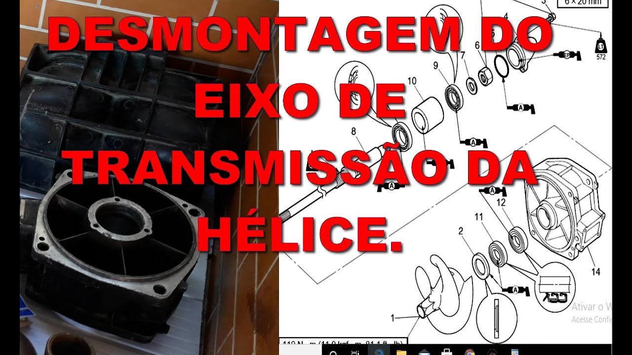 ( PARTE 1) JJET SKY YAMAHA DESMONTADO ROLAMENTO E RETENTORES NA CARCAÇA DO IMPULSOR DA HÉLICE.