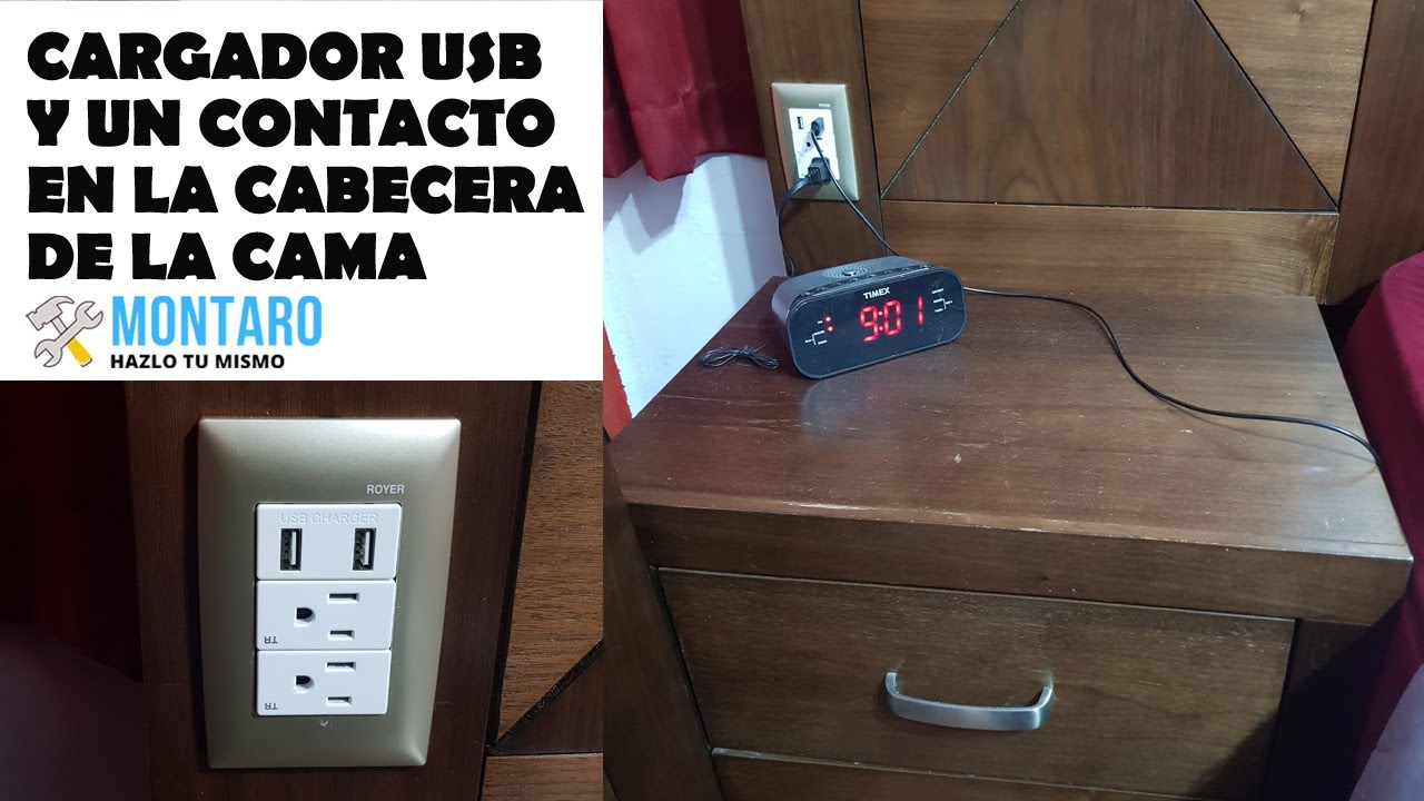 Como instalar un cargador USB y contactos en la Cabecera