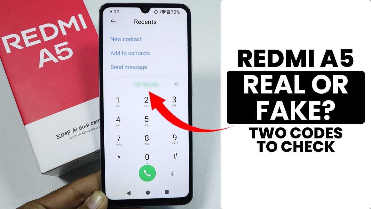 Two Codes to Check if the Redmi A5 is Real or Fake?