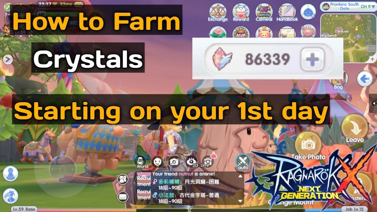 Ragnarok X Next Gen How to Farm Crystals from day 1 (English)