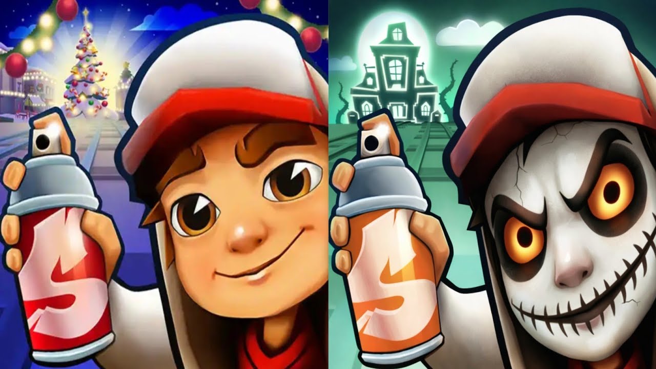 Subway surfers : Winter wonderland 2024 🆚 Haunted Hood [Helloween] 2024 Map Comparison