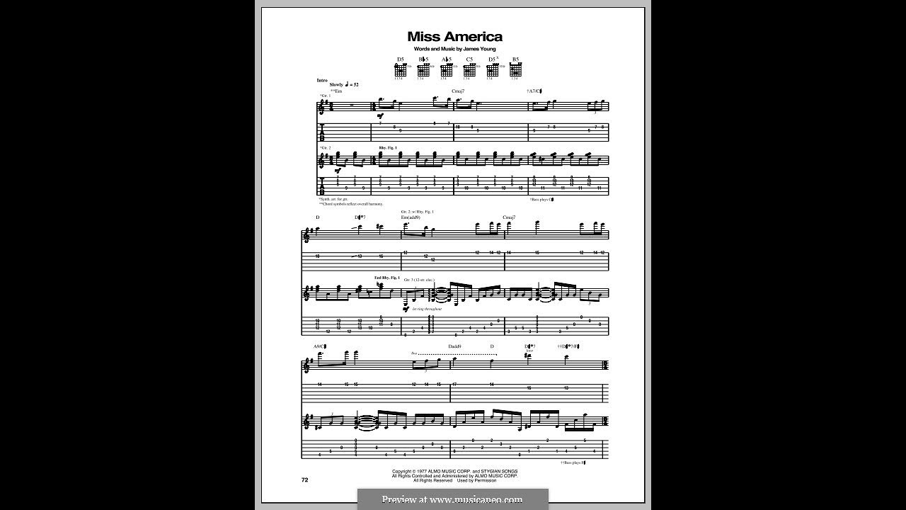 Guitar Lesson Styx Miss America