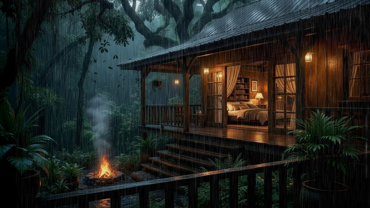 Soft Night Rain Sounds for Rest 🌧 Relaxing Rain in The Deep Forest