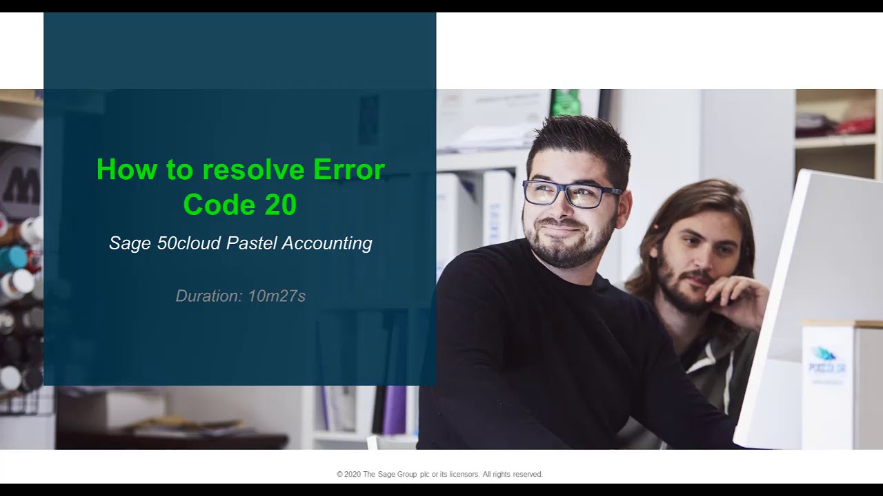 Sage 50cloud Pastel (ZA) - How do I resolve Error code 20?