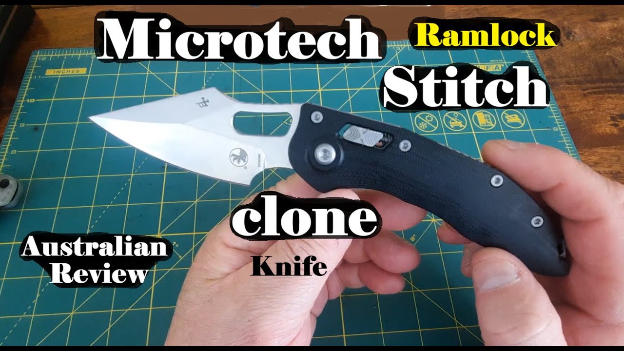 Обзор ножа Microtech Stitch CLONE (австралийский обзор) с рукояткой из G10.