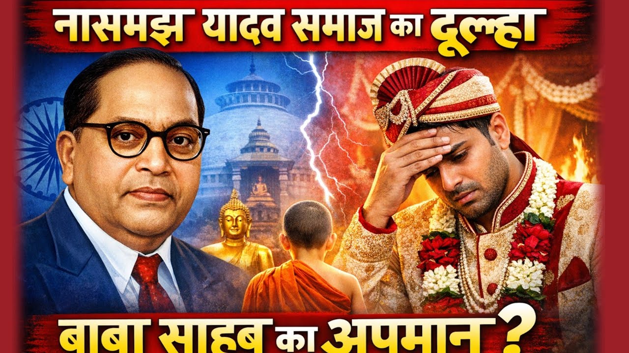यादव समाज का दुल्हा। नासमझी में हुआ बाबा साहब का अपमान। बौद्ध धर्म से होनी थी यादव समाज में शादी। 
