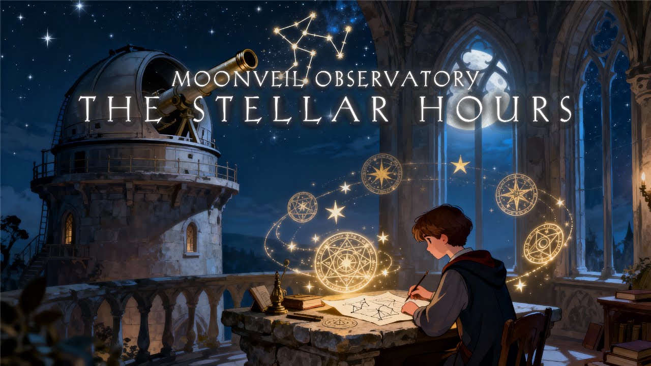 Fantasy Study Music for Focus | Midnight Learning at Astronomy Tower 🌙