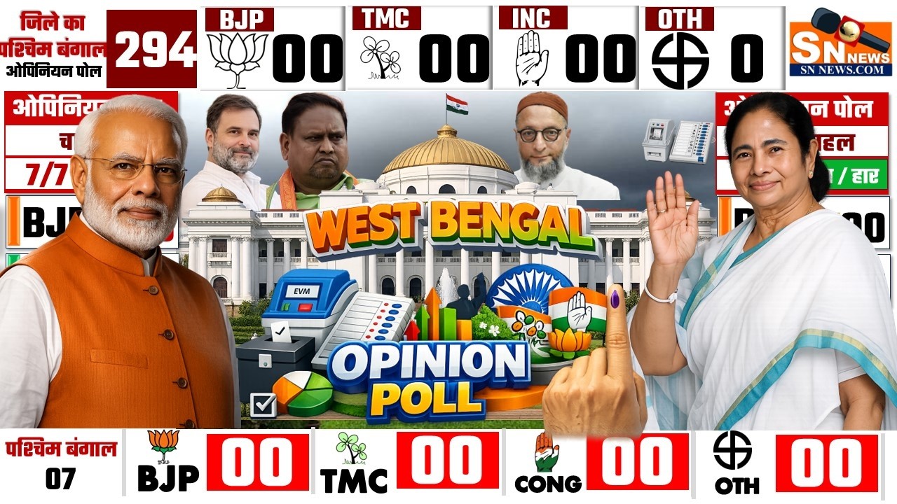West Bengal Assembly Election 2026 Opinion Poll, TMC, BJP, CONG, কার পাল্লা ভারী?