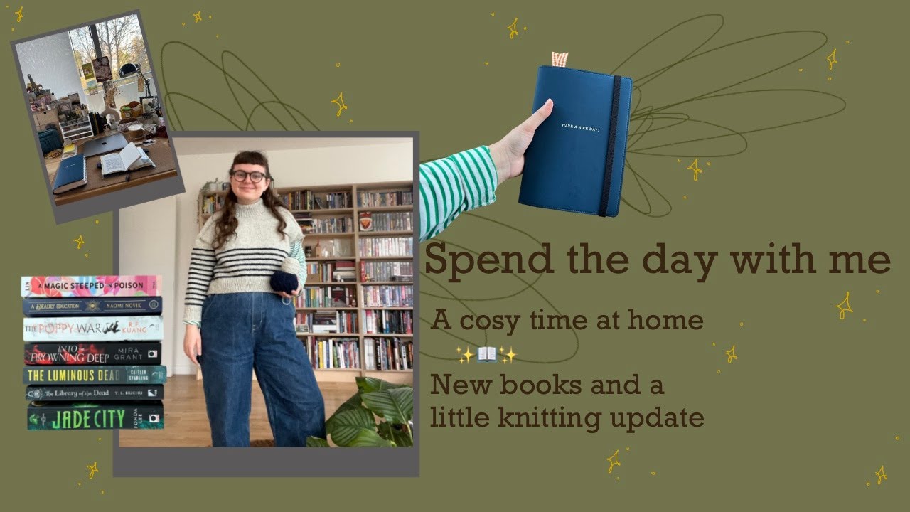 Spend the day with me | ep. 3 | Knitting, many books and time at my desk