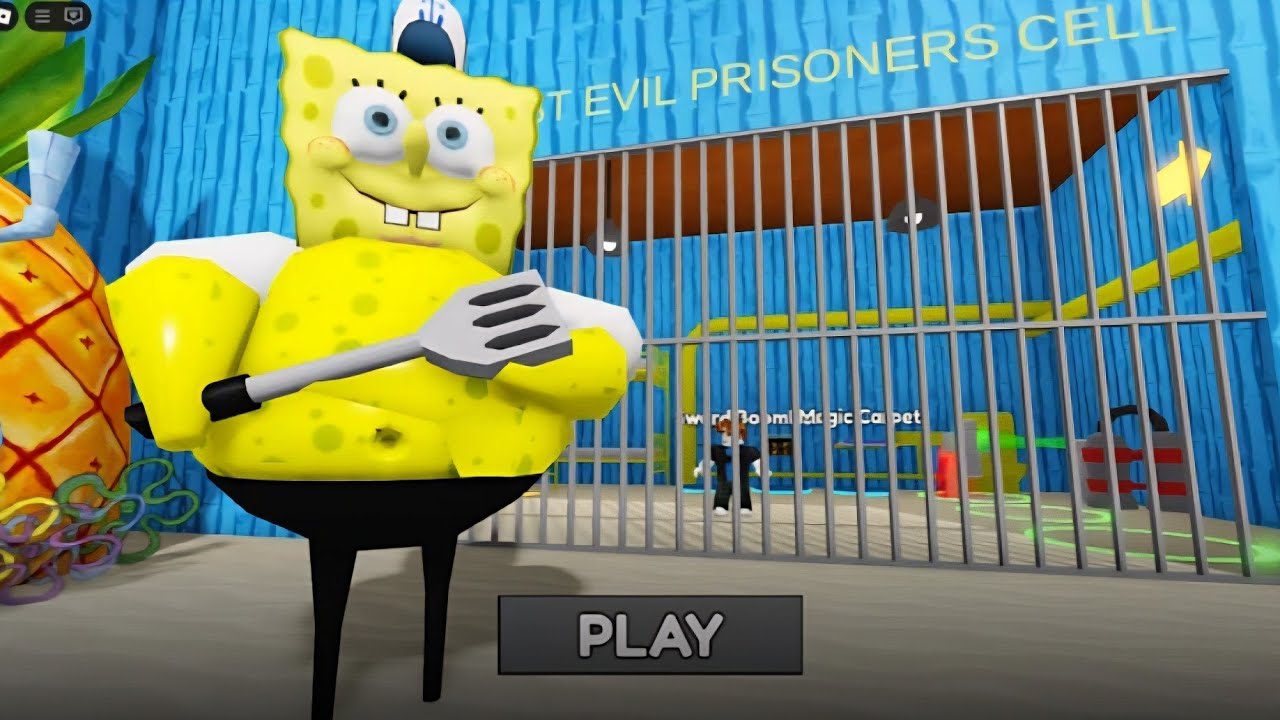 الهروب من سجن سبونج بوب في روبلوكس‼️SPONGEBOB PRISON RUN OBBY 🔥#Roblox #روبلوكس_roblox 