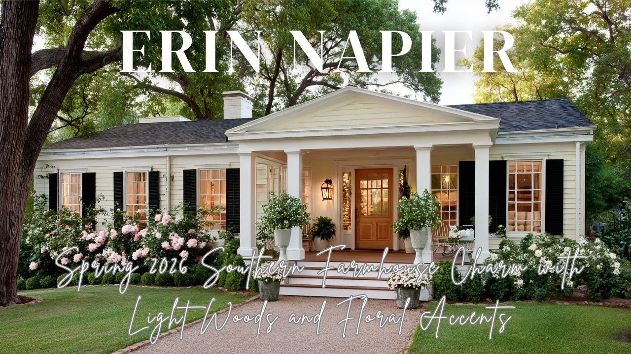 Erin Napier Spring 2026 Southern Farmhouse Charm with Light Woods and Floral Accents
