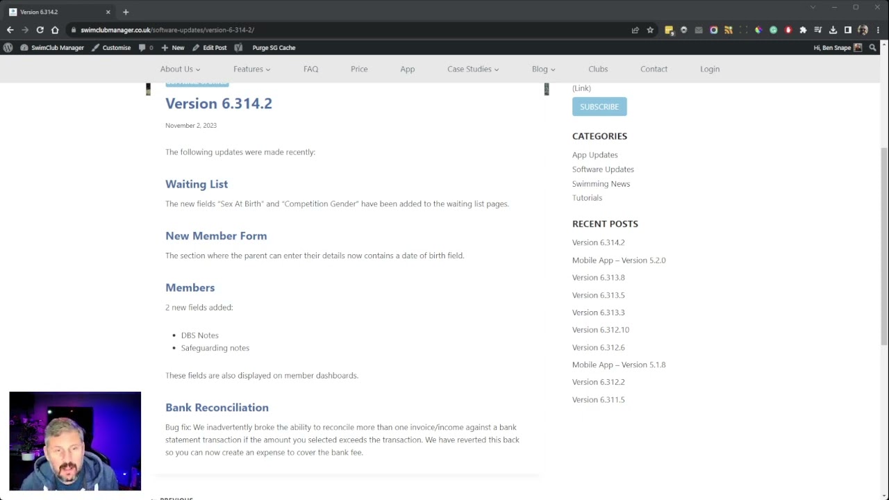 SwimClub Manager version 6.314.2 update