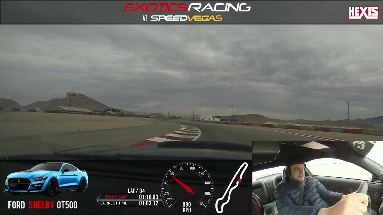 Driving a Shelby 500 on the track in Vegas. 