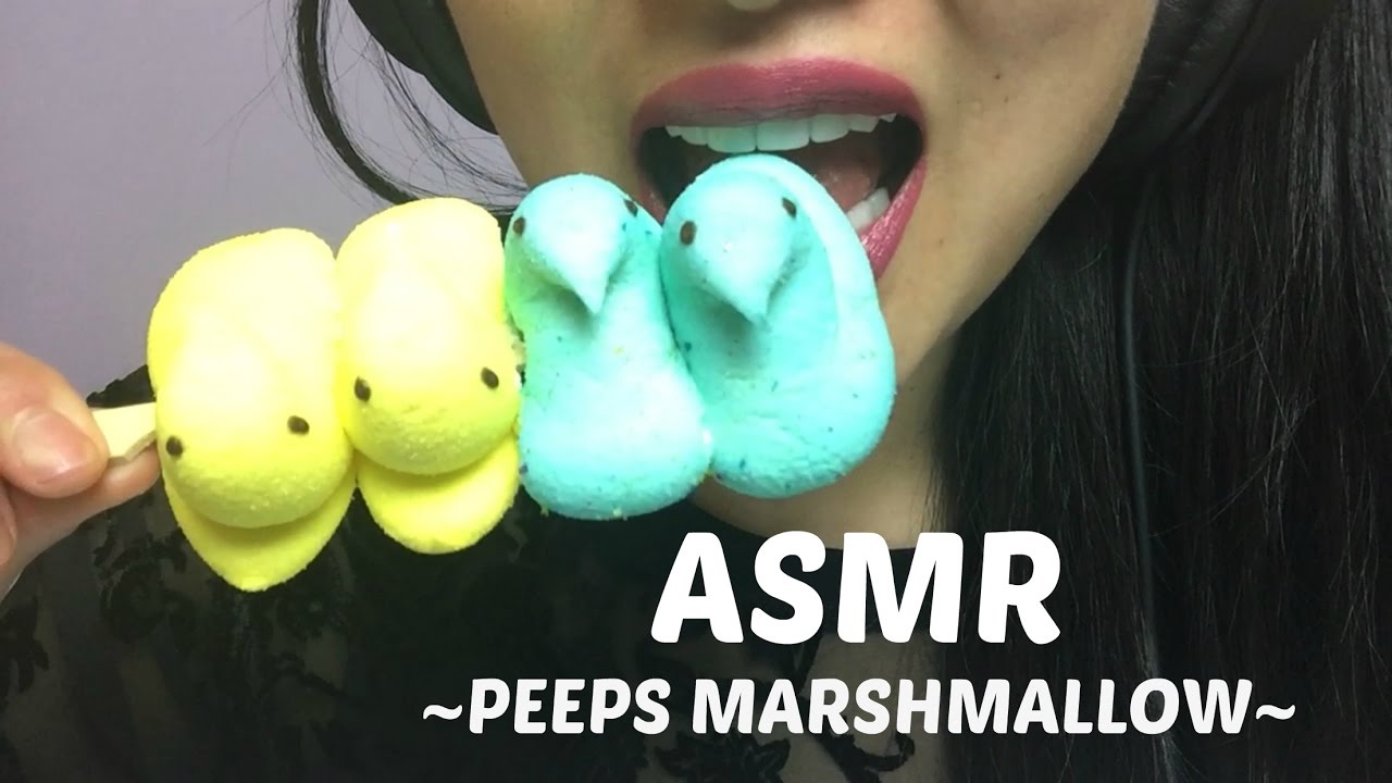 ASMR PEEPS MARSHMALLOW NO TALKING (STICKY MOUTH EATING SOUND) | SAS-ASMR
