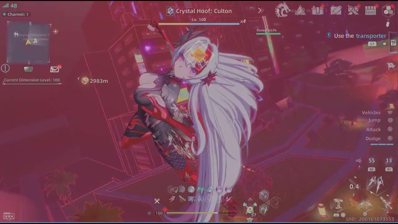 Tower of Fantasy Solo Q  Boss Fight Crystal Hoof: Culton lvl 100 ❄