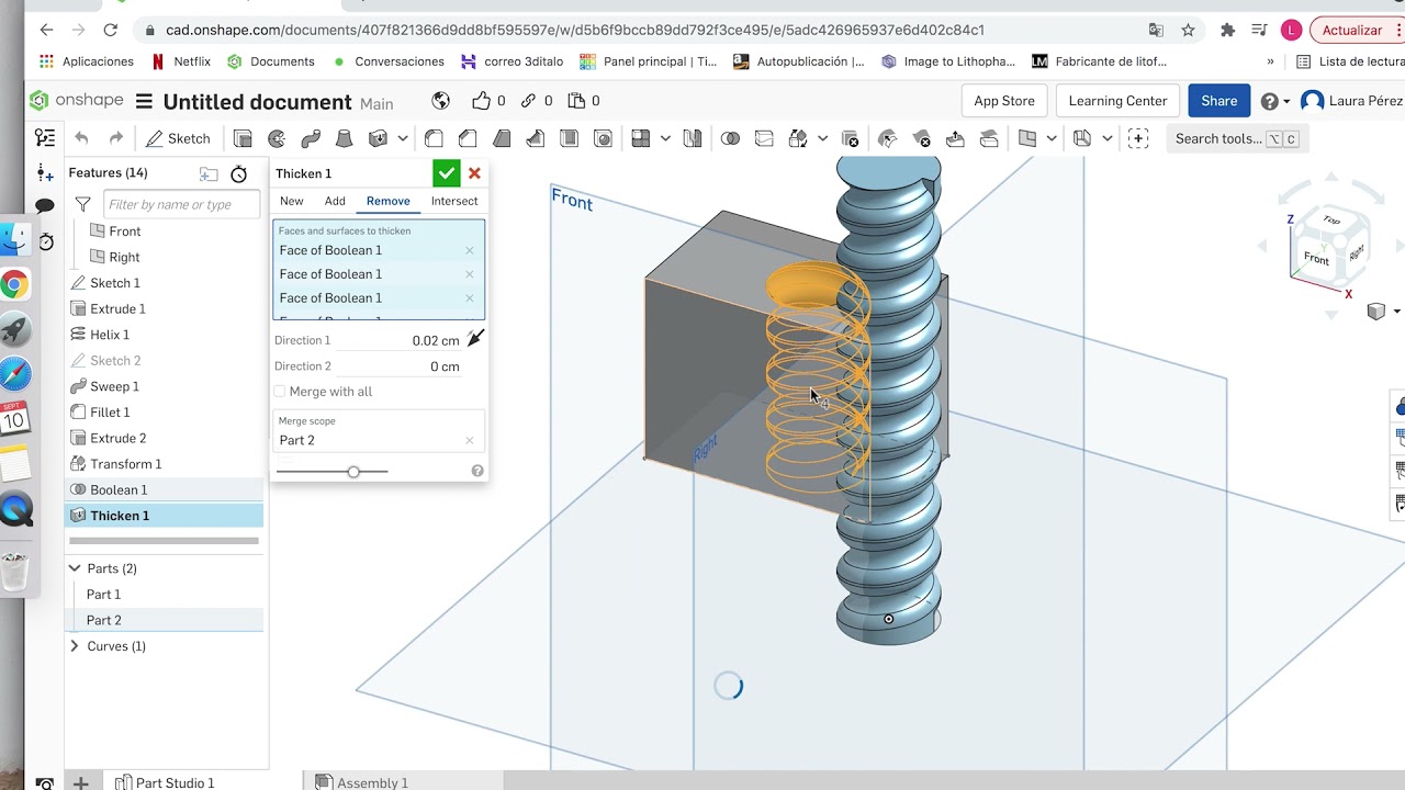 Onshape - CÓMO CREAR TORNILLOS CON ROSCA - Aprende a diseñar