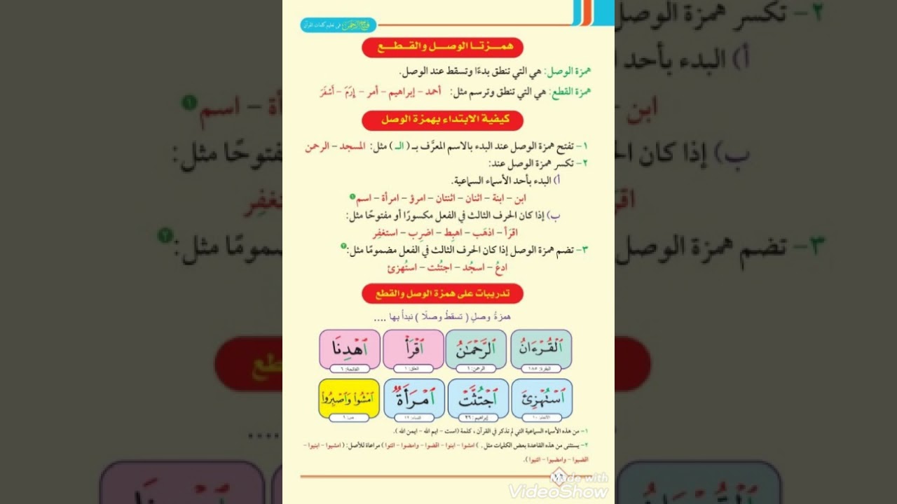 شرح همزتا الوصل والقطع تهجي ونطق مباشر بصوت محمد يوسف