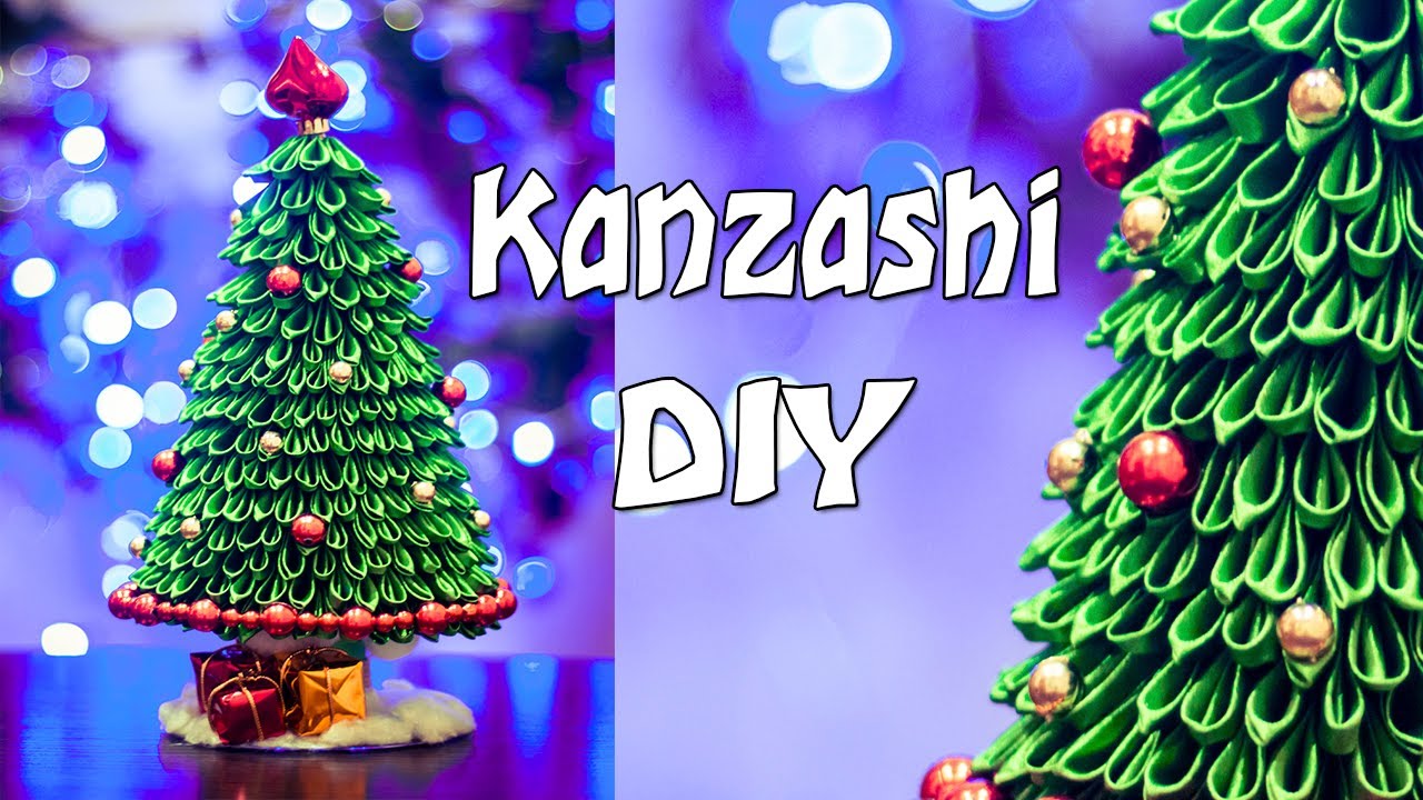 Ёлка Елочка  Канзаши Мастер Класс / DIY: Kanzashi Christmas tree
