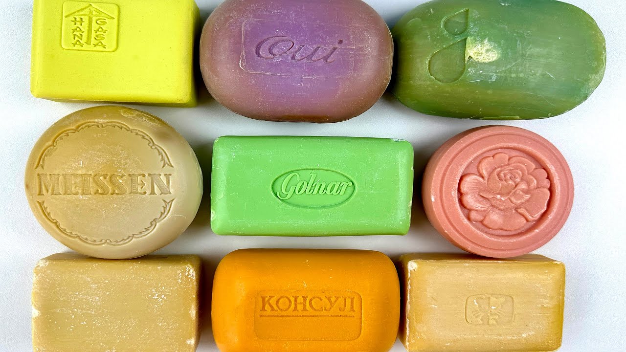 Cutting vintage soap. Carving retro soap | ASMR Soap.