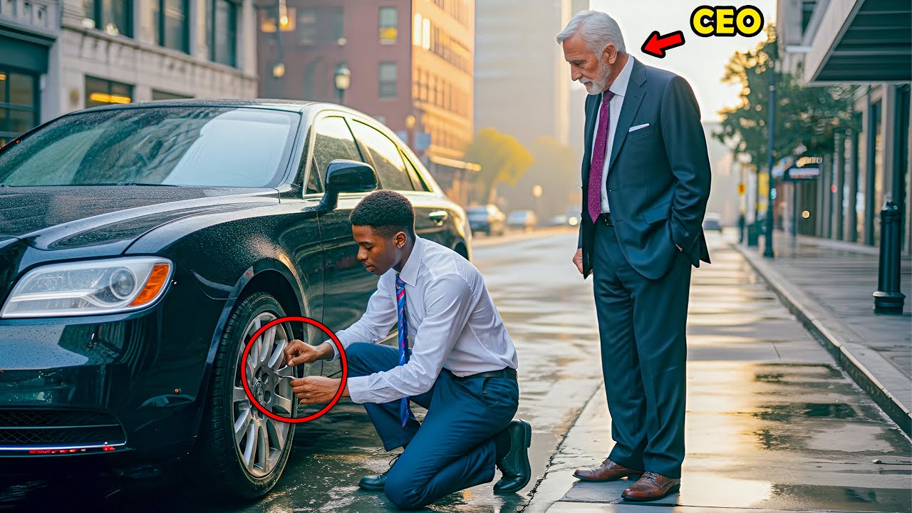 Young Man Misses His Interview to Help an Old Stranger with a Flat Tire, Unaware He’s the CEO