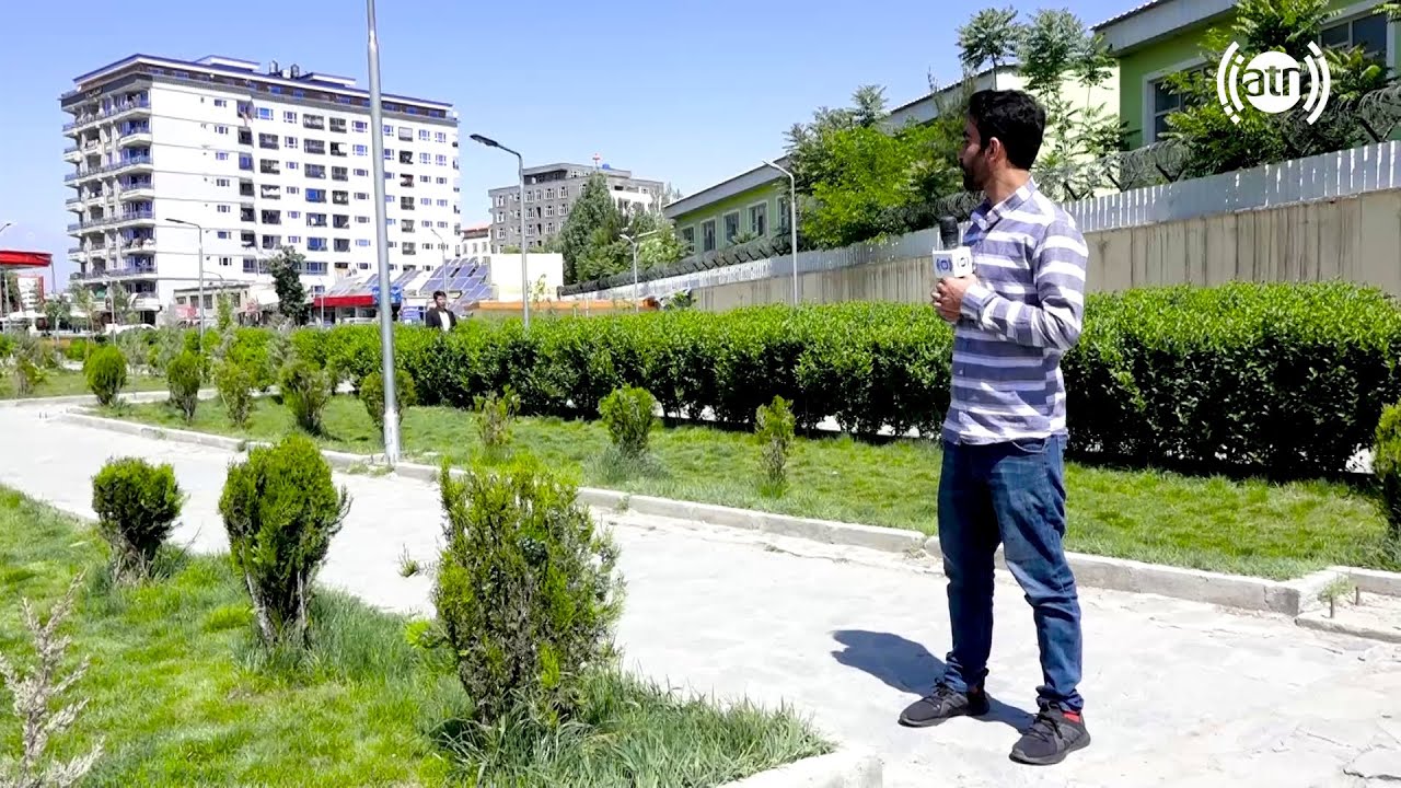 The beautiful and clean green area at Sarai Ghazni, Kabul / ساحه سبز پاک و زیبا در سرای غزنی، کابل