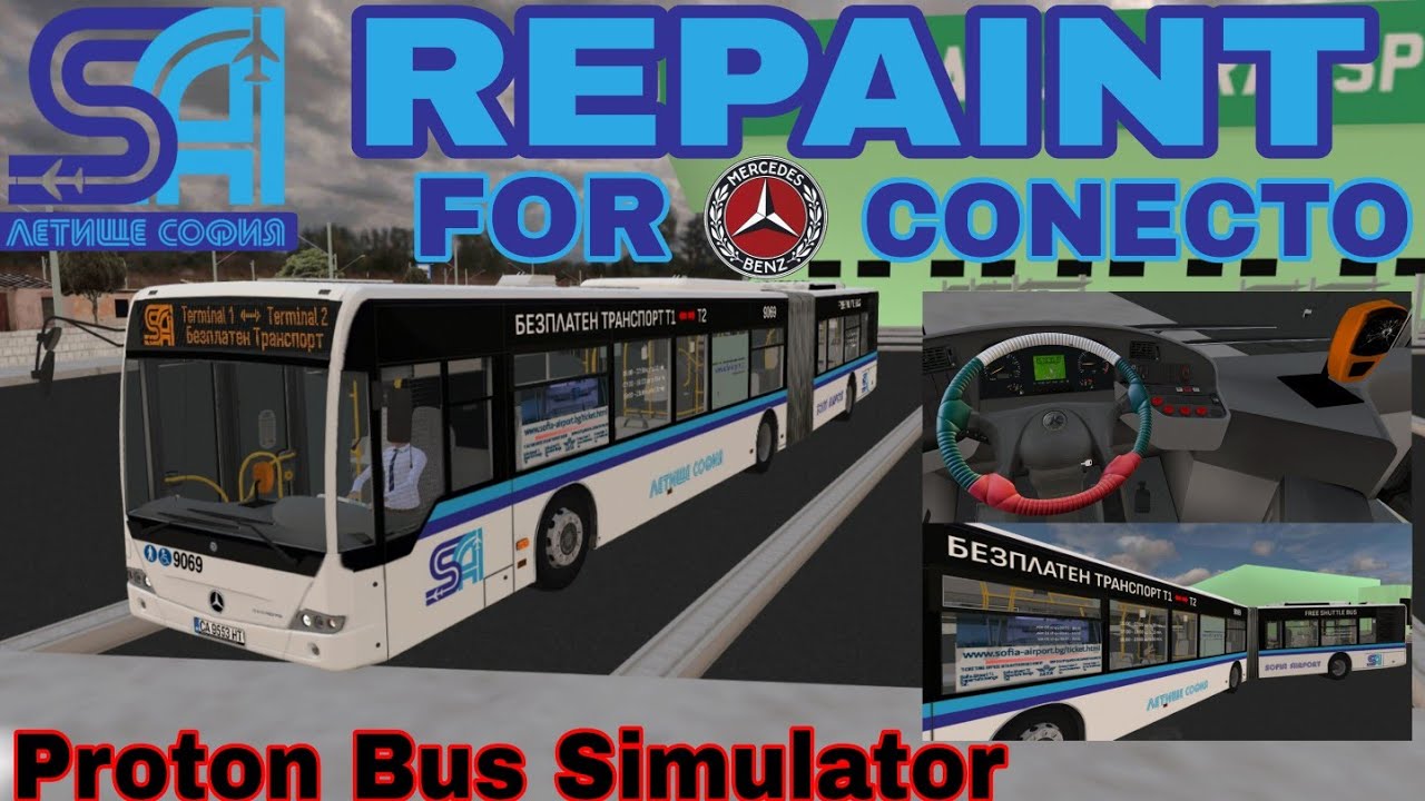 Sofia Airport skin for Mercedes Conecto LF G in Proton Bus Simulator