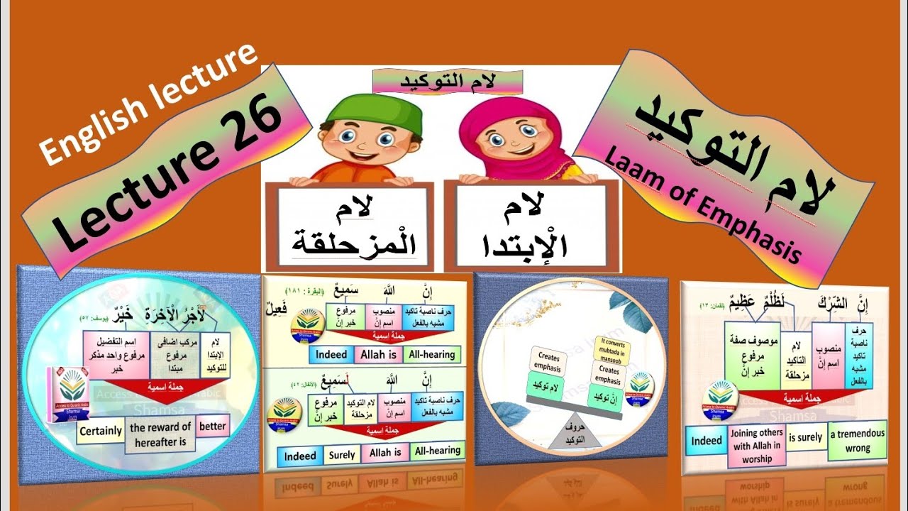 Lecture 26 /  Laam of Emphasis / Laam tauqeed / لام التوکید / لام الْمزحلقة / Laam muzahlaqa 