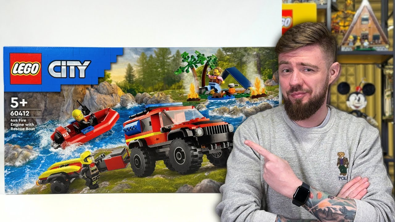 TERENOWY WÓZ STRAŻACKI Z ŁODZIĄ RATUNKOWĄ 🚒 LEGO CITY 60412 RECENZJA