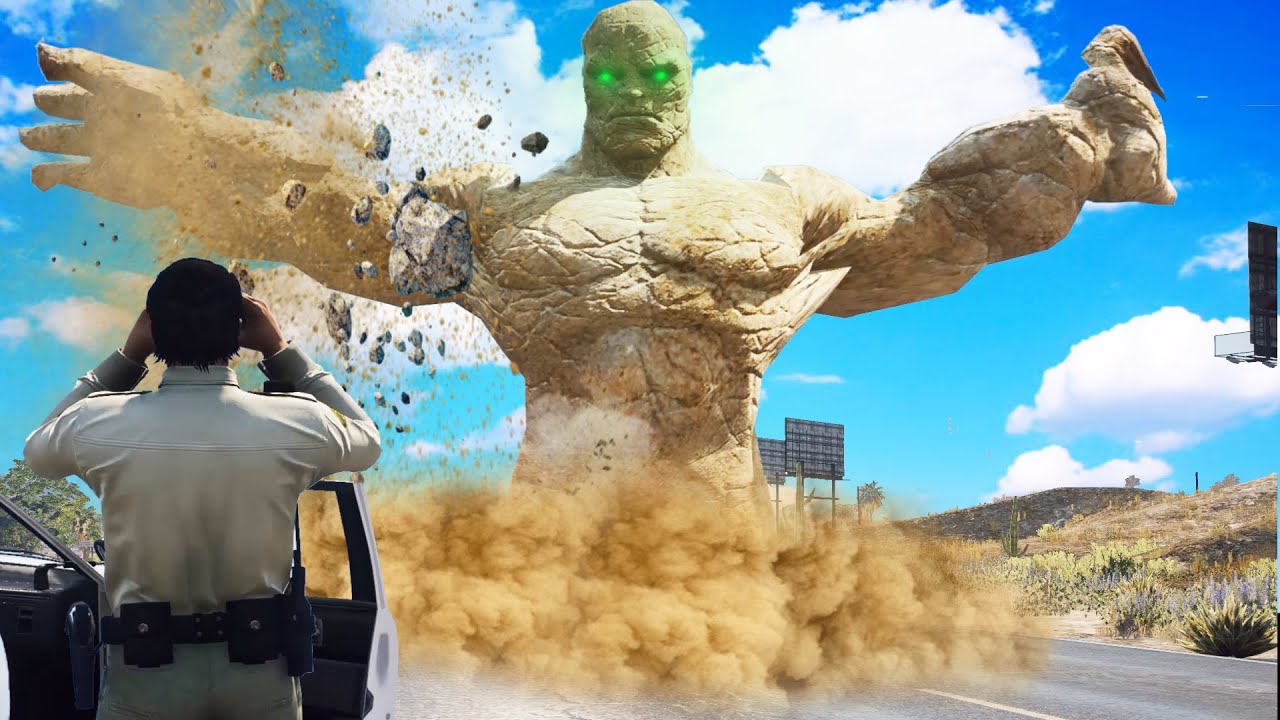 GTA5 洛聖都出現巨大沙人 看CK如何把它给消灭吧!? 《GTA 5 Mods》👮