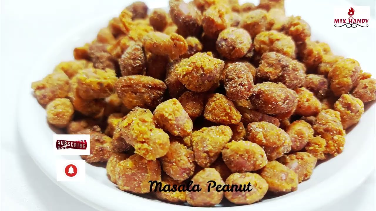 10 Minutes Masala Peanuts Recipe | Besan Coated Masala Peanuts | MIXHANDY