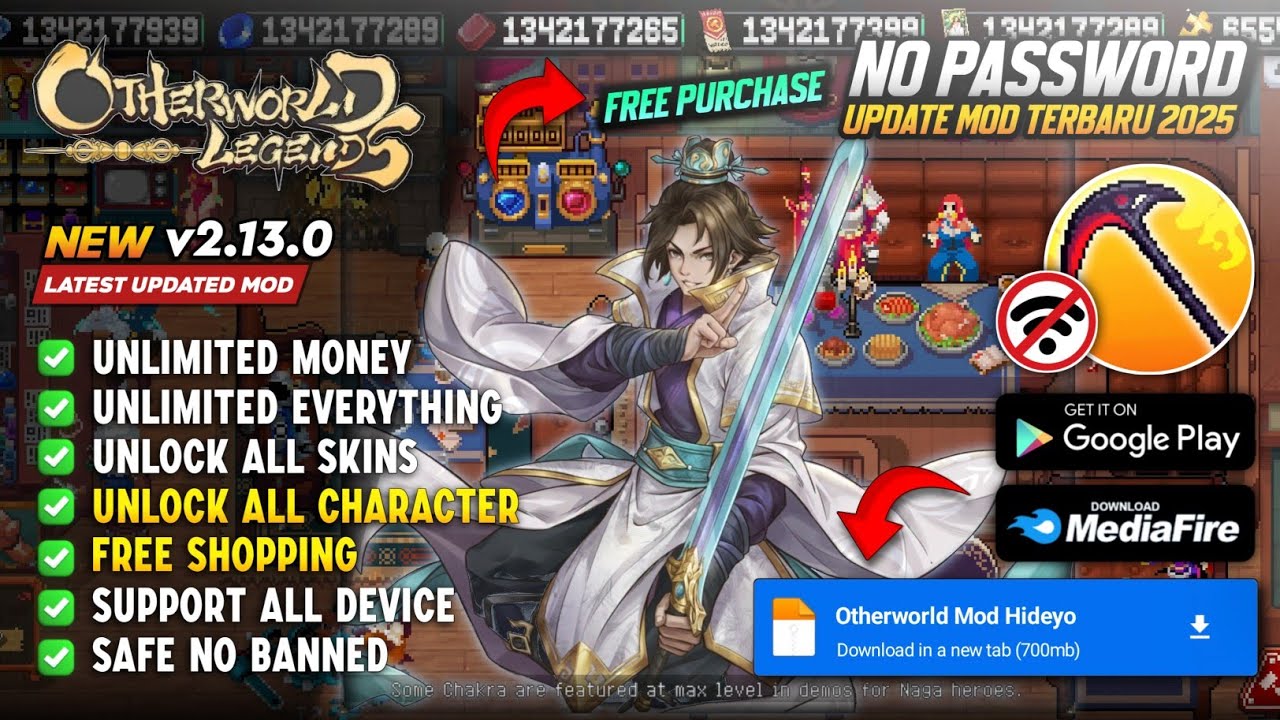 Otherworld Legends Mod Apk v2.13.0 Unlimited Money Unlocked All Skins Terbaru 2025