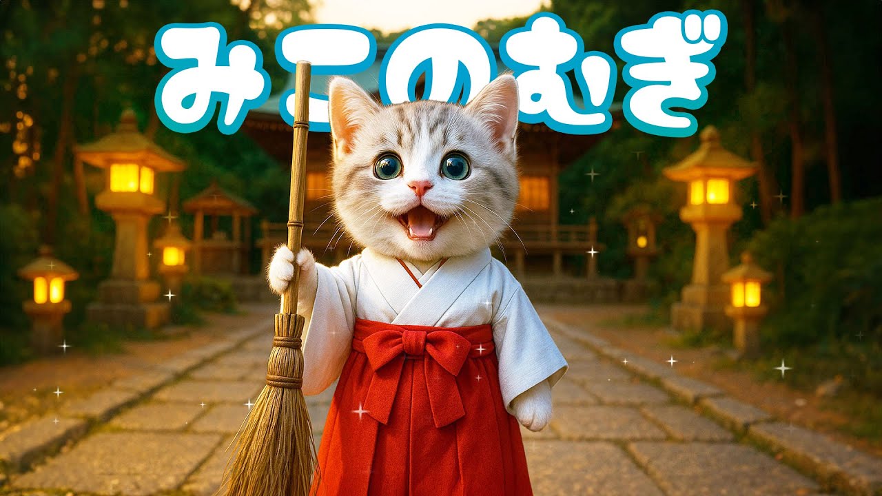 【社畜ねこのむぎ】おはようございます!!巫女バイトを始めたむぎの一日に密着🐱⛩