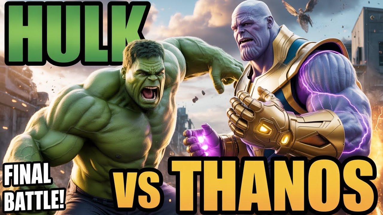 HULK vs THANOS – WHO WINS? 😱 #video #hulk #ai #viralvideo  #viral #tranding #aihulku #superfight 